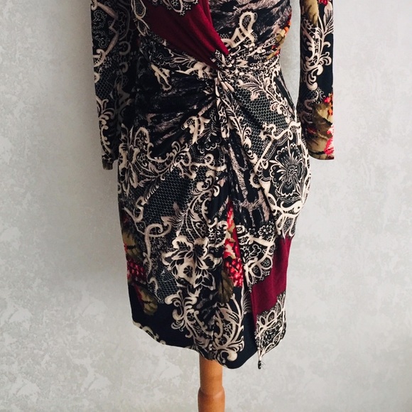 My Story Paris Multi  Floral Wrap Draping Dress - Picture 3 of 9